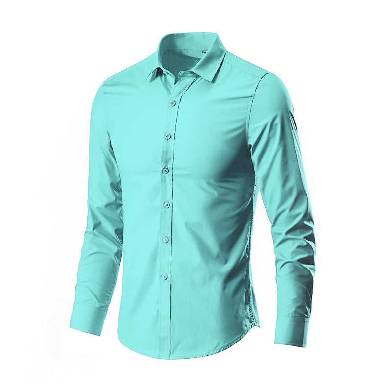 Herren nan Slim-Fit Businesshemd aus Stretch-Baumwollmix mit Kentkragen Drune