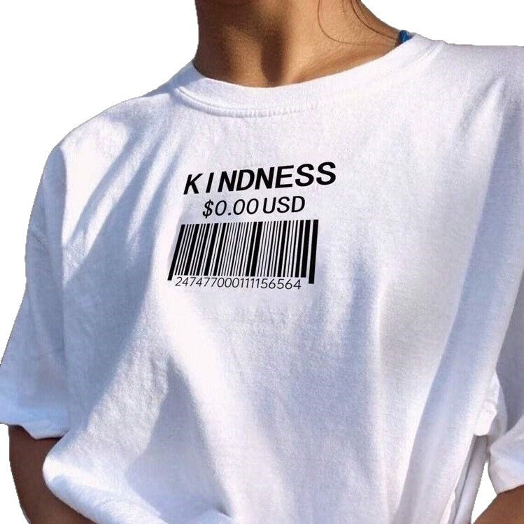 Damen T-Shirt mit kreativem Barcode-Design Drune
