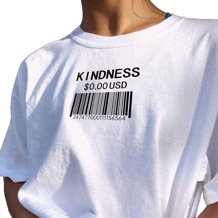 Damen T-Shirt mit kreativem Barcode-Design Drune