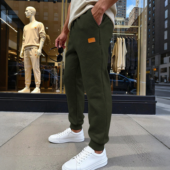 Herren Stepp-Jogginghose mit geometrischem Strukturmuster Drune