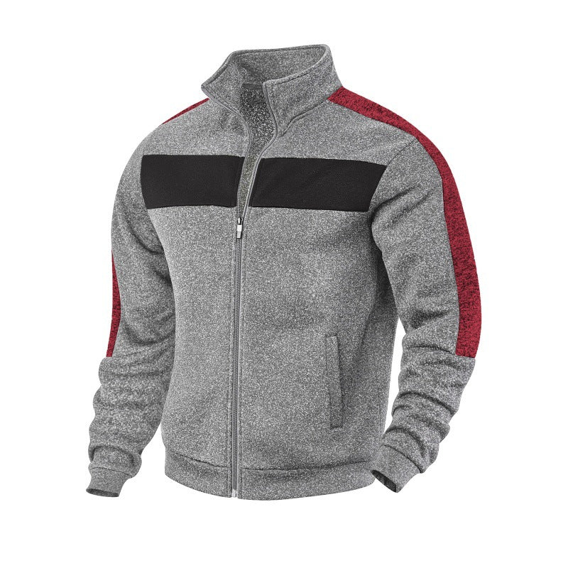 Herren Sportliche Fleecejacke mit hohem Kragen und reflektierenden Akzenten Drune
