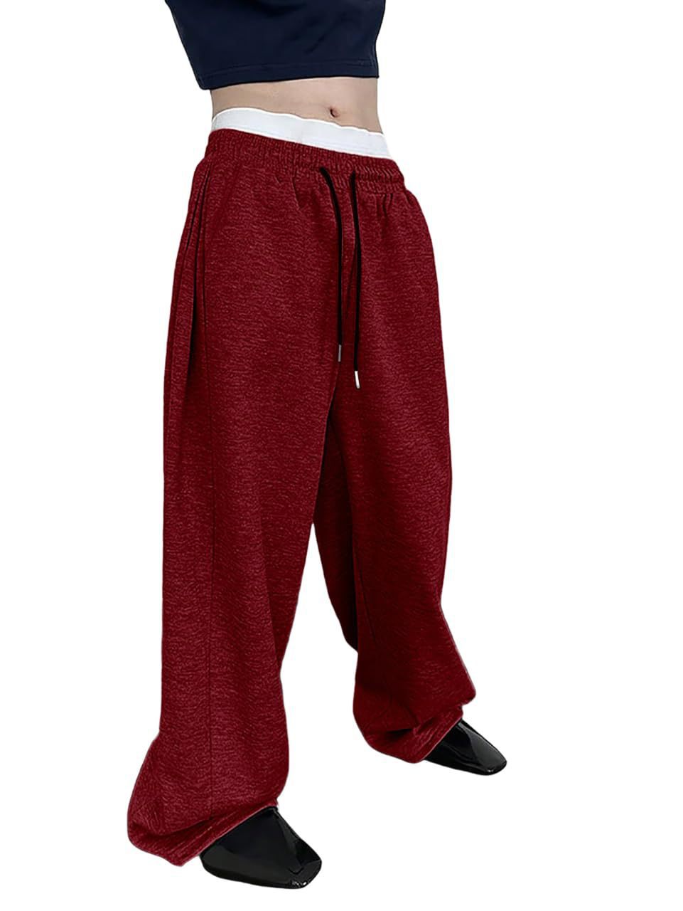 Unisex weite Sweatpants mit elastischem Bund, breitem Bein, Kordelzug und verdeckten Seitentaschen Drune