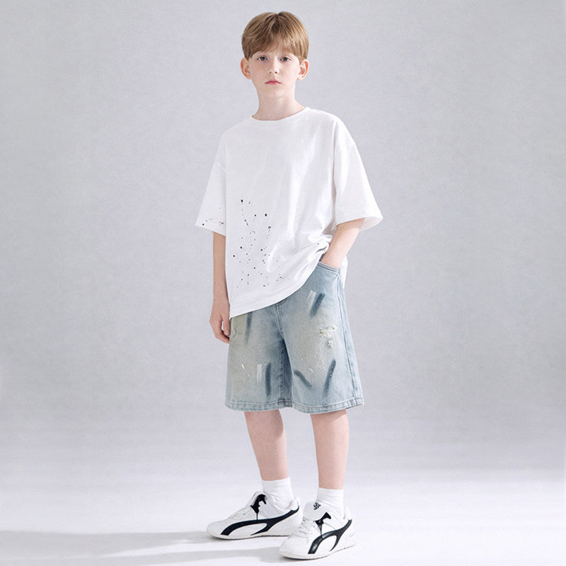 Unisex trendige Denim-Bermudas Drune