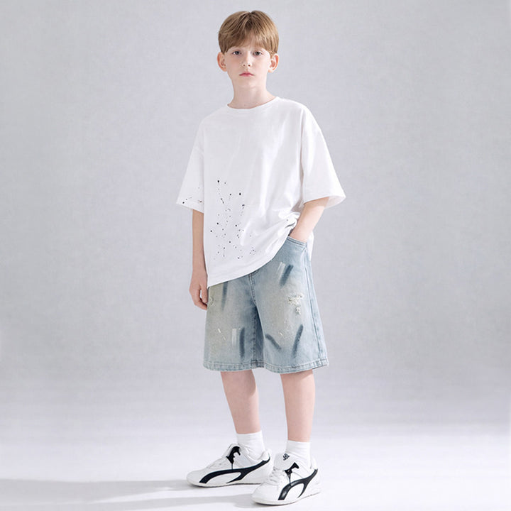 Unisex trendige Denim-Bermudas Drune