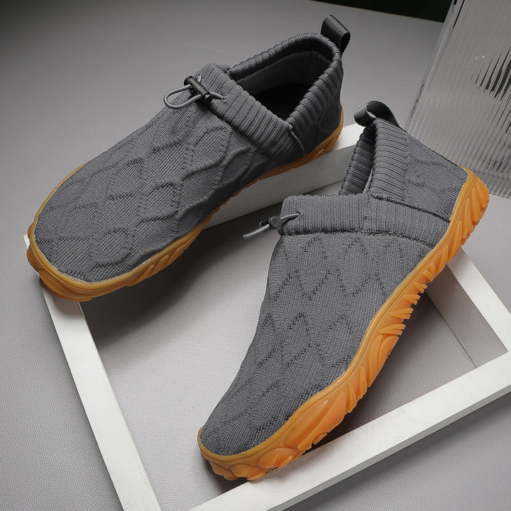 Herren gestrickte Slip-On Freizeitsneaker mit elastischem Schaft, Zuglasche und griffiger Gummisohle Drune