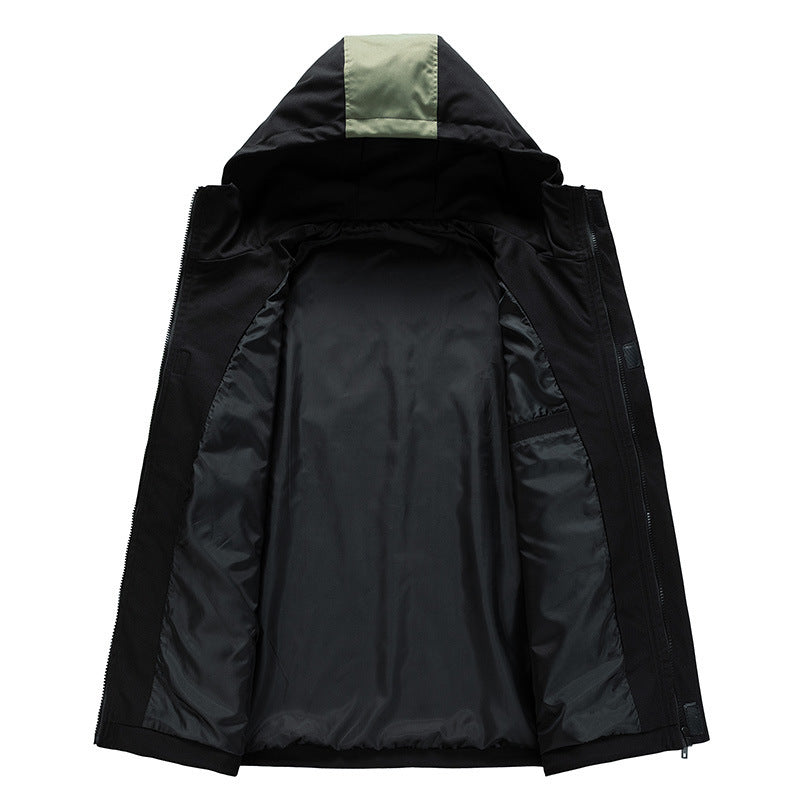 Unisex Kapuzen-Fieldjacke mit Utility-Brusttasche, D‑Ring und Kordelzug Drune