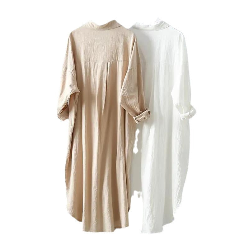 Damen oversized Blusenhemd in lässigem Schnitt mit Knopfleiste Drune