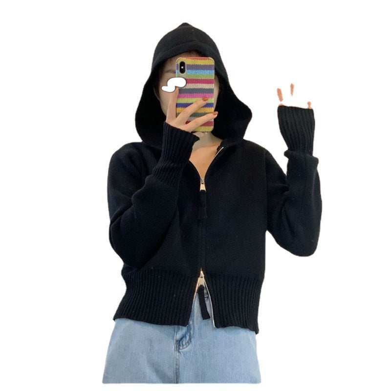 Damen Kapuzenpullover mit modernem Reißverschluss und tailliertem Schnitt Drune