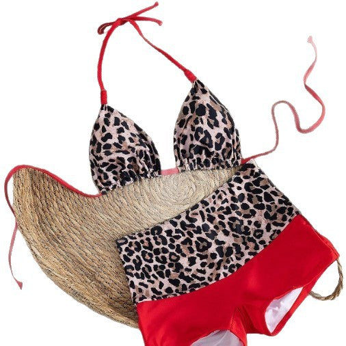 Damen Triangel-Bikini mit hochgeschnittenem Höschen und Animal-Print Drune