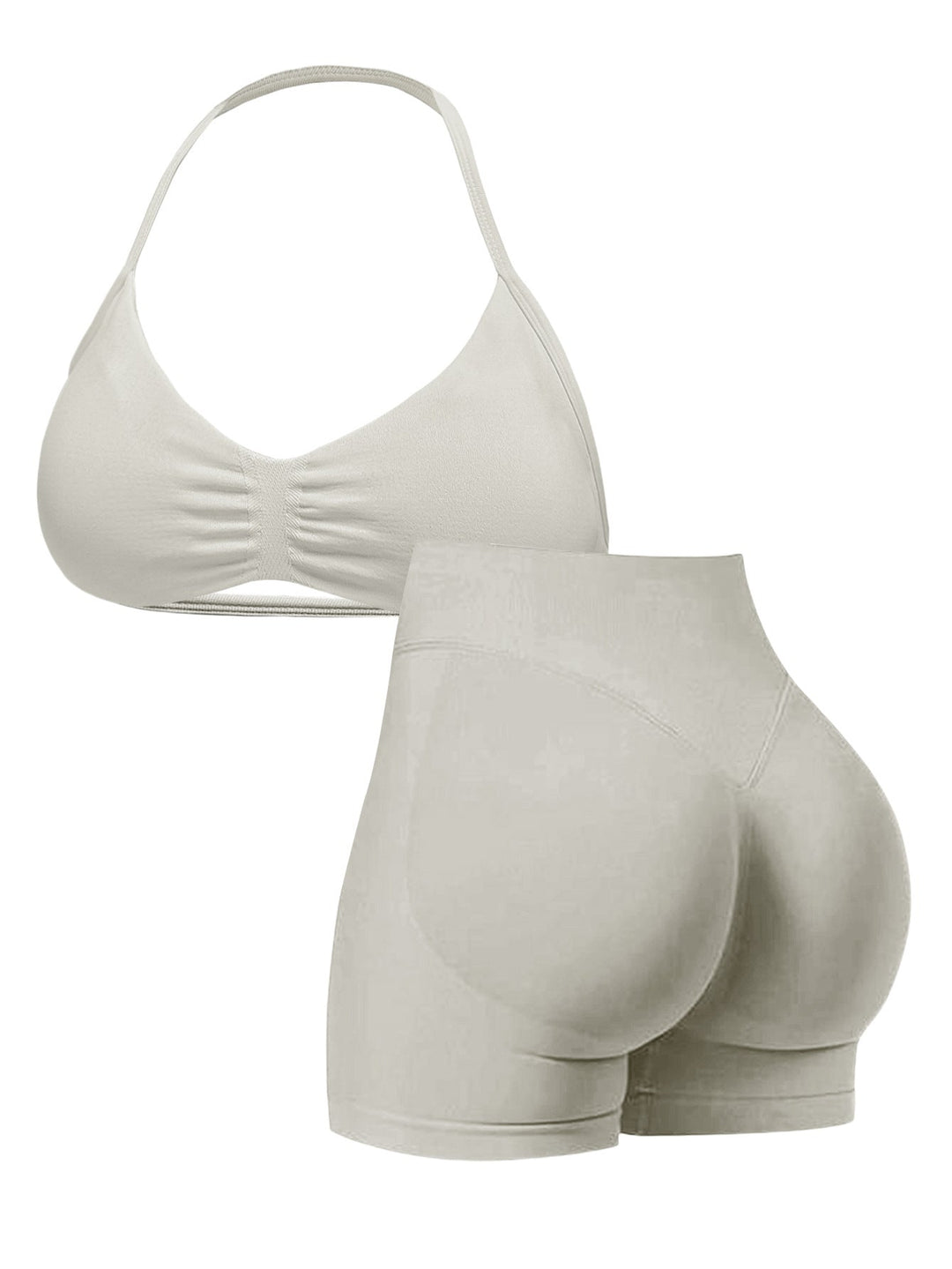 Damen Sport-Bikini-Oberteil mit hoch geschnittenen Shorts und nahtlosem Design Drune
