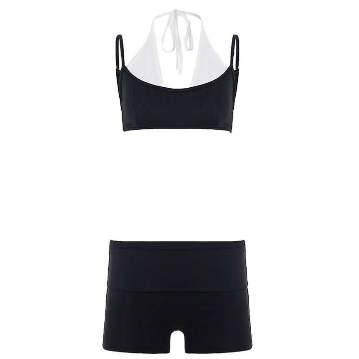 Damen Sportlicher Bikini mit hoch sitzender Shorts und verstellbaren Trägern Drune
