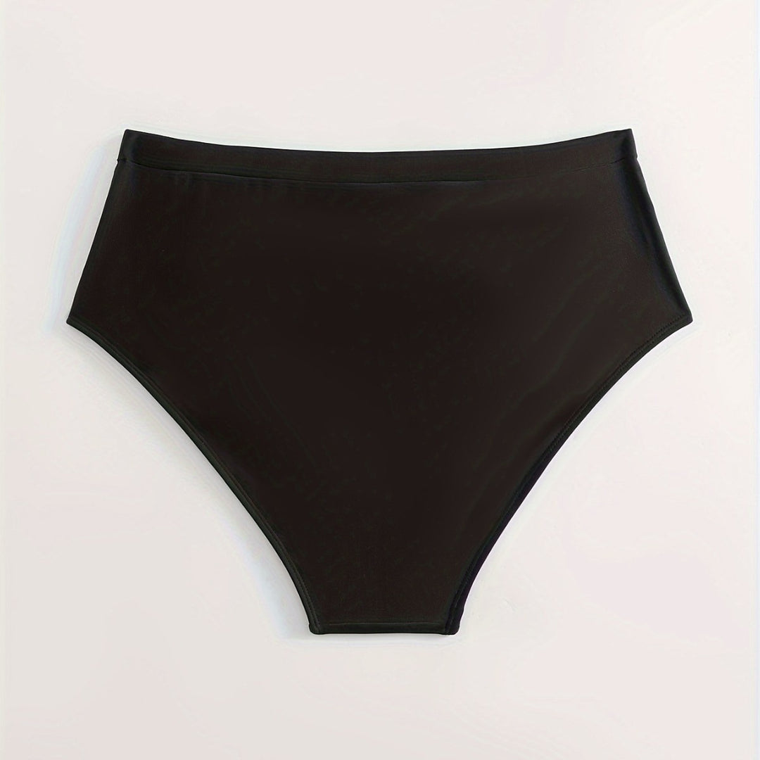 Damen High-Waist Bikinihose mit stilvollen Rüschendetails Drune
