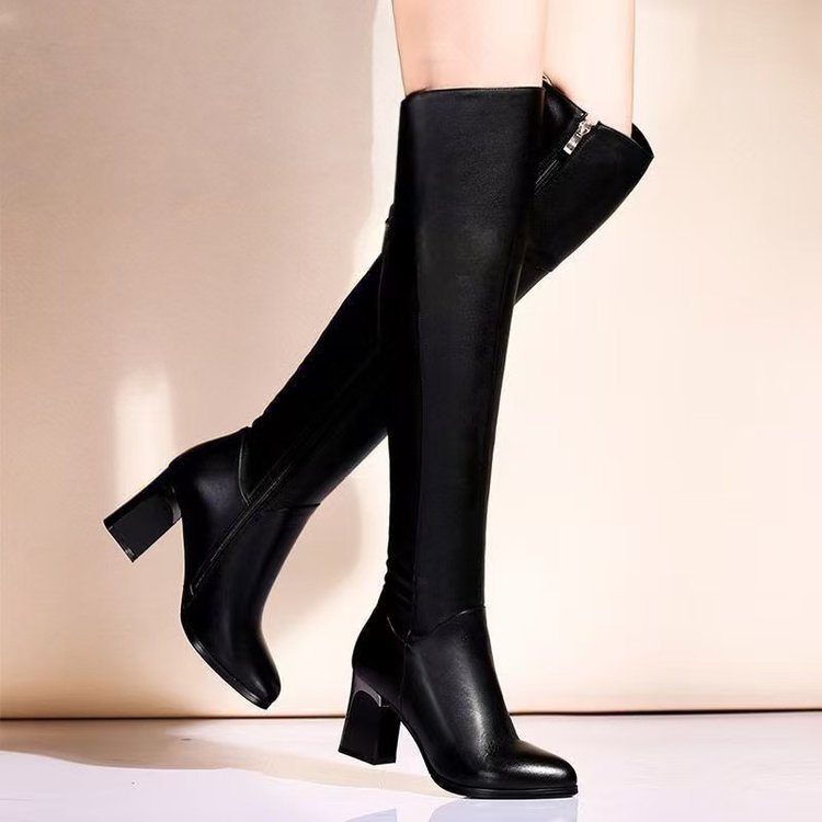 Damen Elegante Hohe Stiefel Drune