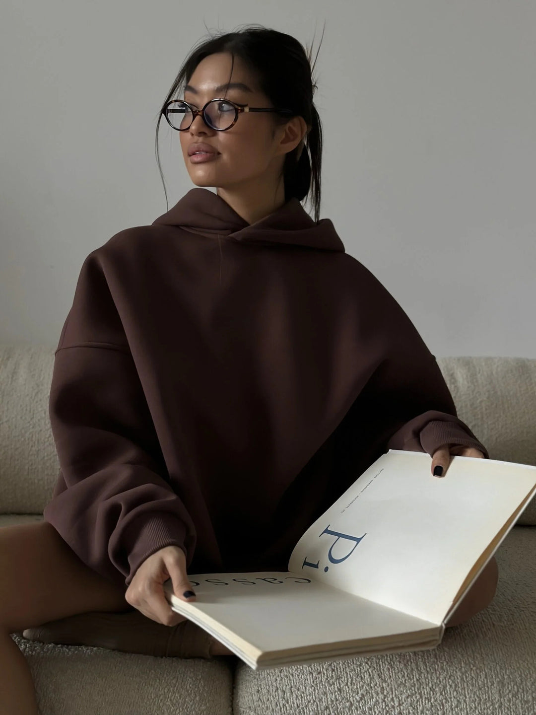 Damen bequemer Oversized Hoodie Drune