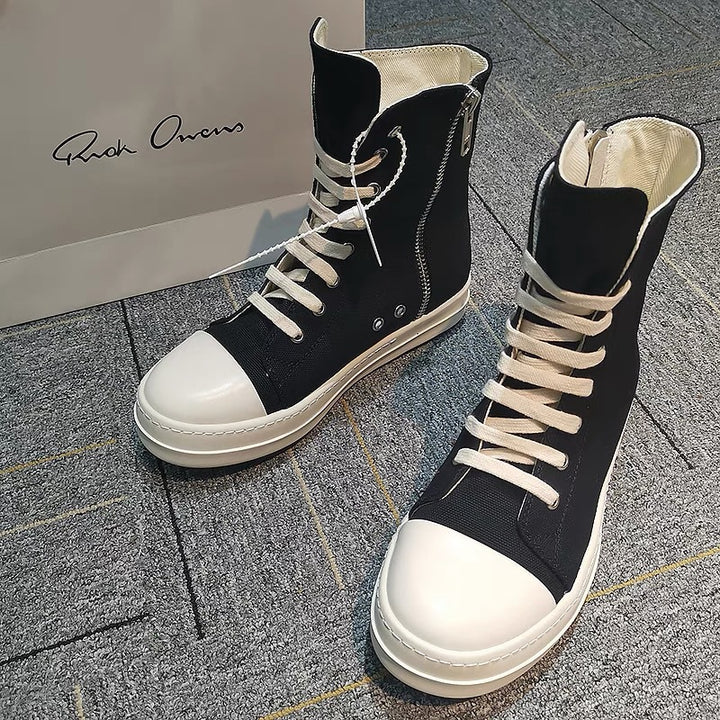 Herren High-Top Plateausneaker mit Reißverschluss und dicker Gummiplattform Drune
