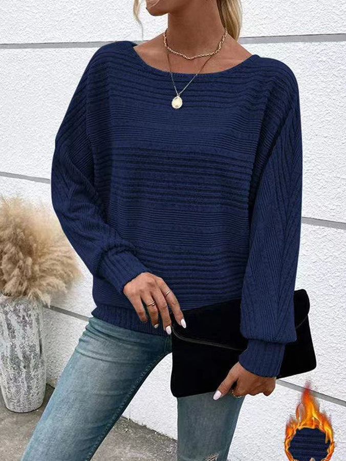 Damen Komfortabler Strickpullover Drune