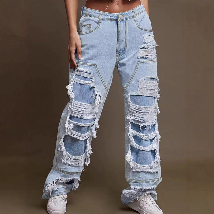 Damen Vintage Destroyed Jeans im lässigen Schnitt Drune