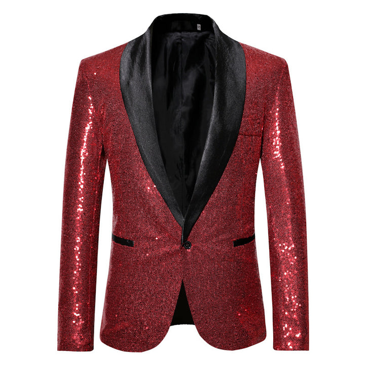 Herren eleganter Pailletten Blazer im modernen Schnitt Drune