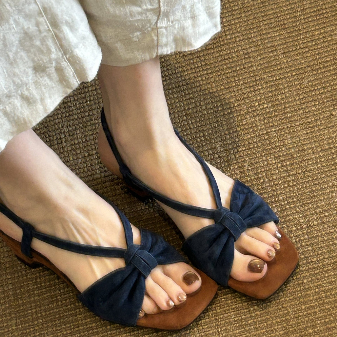 Damen Sandalen mit elegantem Schleifen-Design und komfortablem Blockabsatz Drune