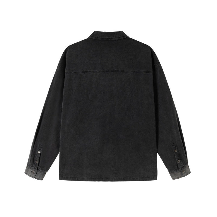 Herren Overshirt aus Denim mit aufgesetzten Pin-Patches und Used-Details Drune