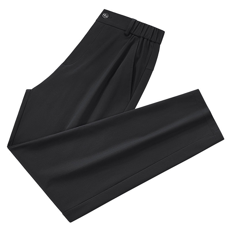Herren leichte Reisehose mit elastischem Bund, geradem Bein, Reißverschluss-Details und seitlichen Eingrifftaschen Drune