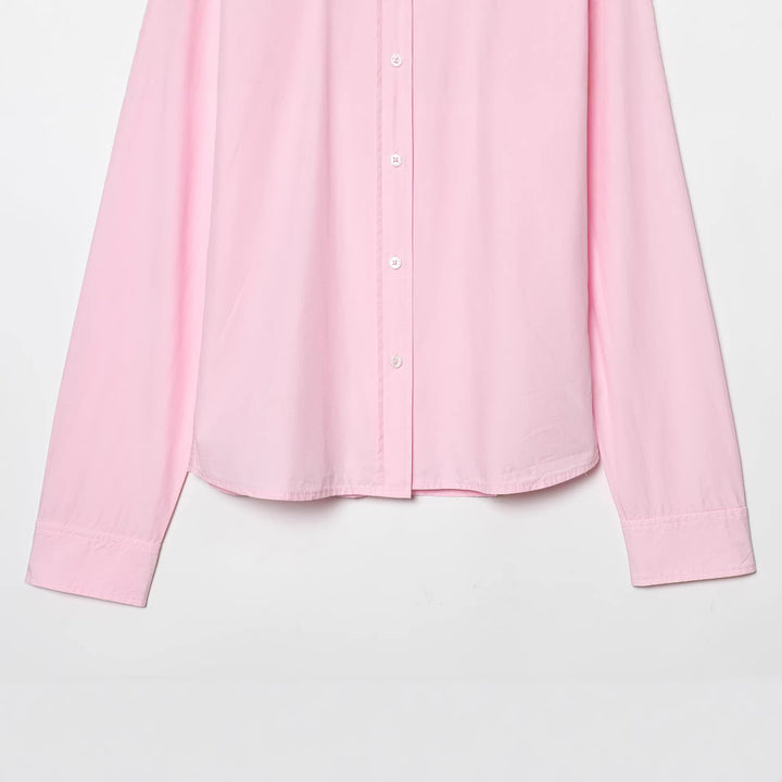 Damen nan oversized Hemdbluse mit Kentkragen, verdeckter Knopfleiste und weitem Drop-Shoulder Drune