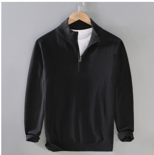 Herren komfortabler Pullover mit modernem Stehkragen und dezenter Reißverschlussöffnung Drune