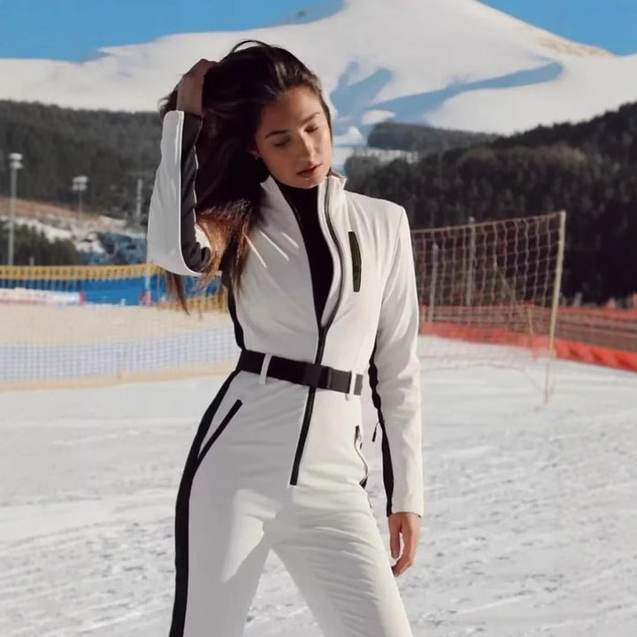 Damen 200+ taillierter Skioverall mit Taillengürtel und winddichter Funktionsmembran Drune