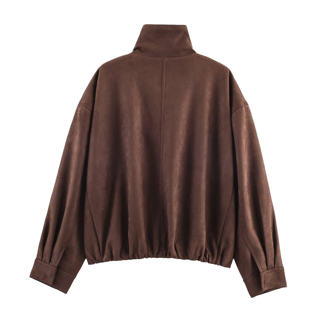 Damen elegante Steppjacke mit hohem Kragen und praktischen Taschen Drune