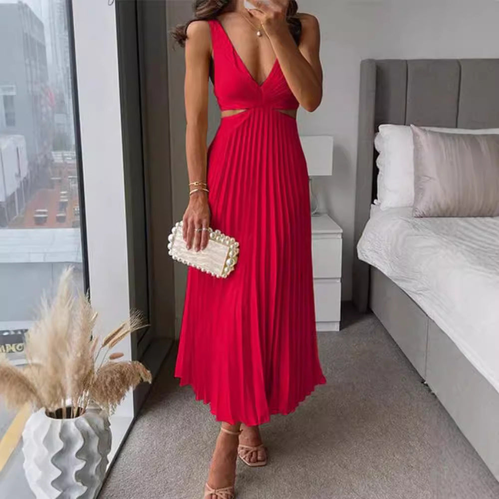 Damen Elegant gefaltetes Abendkleid Drune