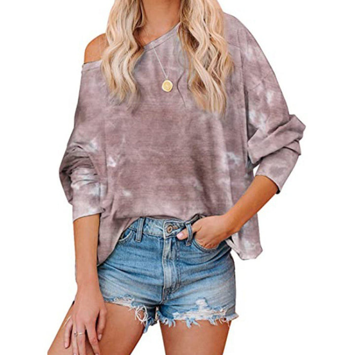 Damen Lockere Batikbluse mit weitem Schnitt und asymmetrischem Saum Drune