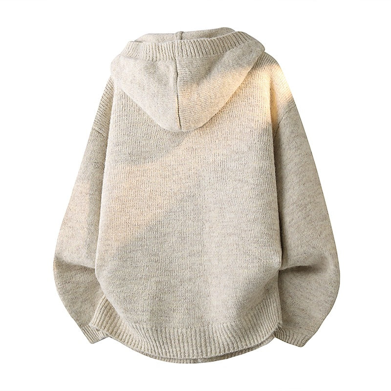 Herren Oversize-Strickcardigan mit Schalkragen, Knopfleiste und Eingrifftaschen Drune