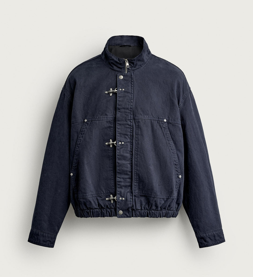 Herren Leichte Oversized Fieldjacke mit Stehkragen und Knebelverschlüssen Drune