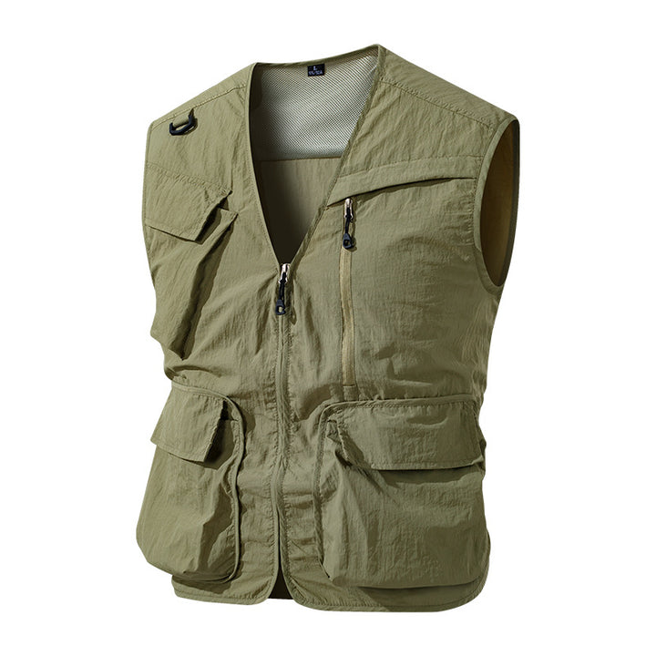 Herren Multifunktionale Outdoor-Utility‑Weste mit Mesh‑Innenfutter und zahlreichen Taschen Drune