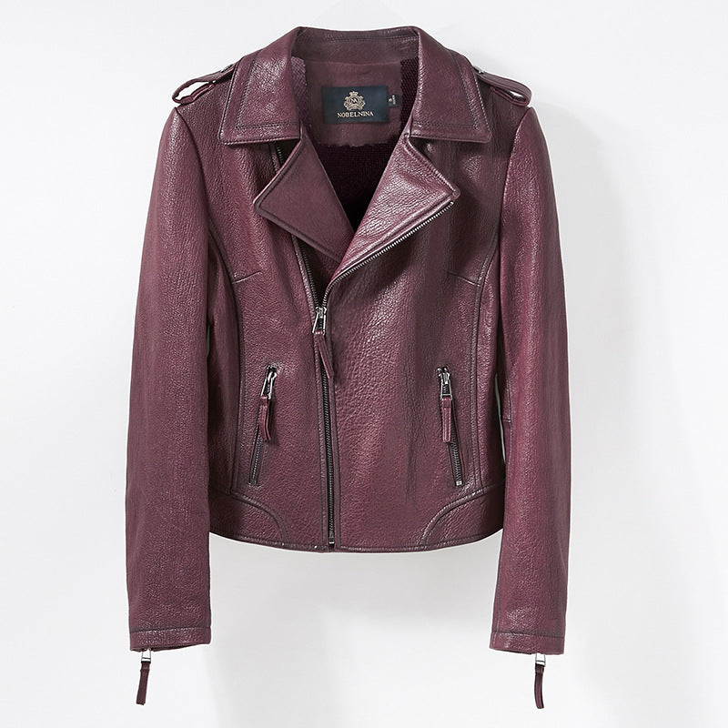 Damen Stylische Bikerjacke aus geschmeidigem Leder Drune