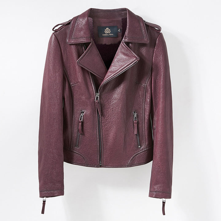 Damen Stylische Bikerjacke aus geschmeidigem Leder Drune