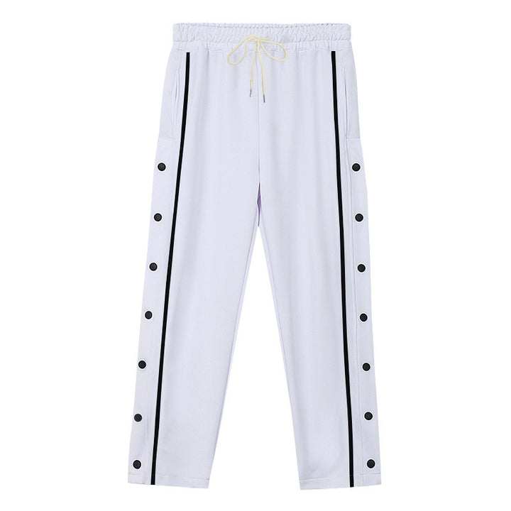 Unisex nan leichte Sport-Trainingshose mit Druckknopfleiste und elastischem Kordelbund Drune