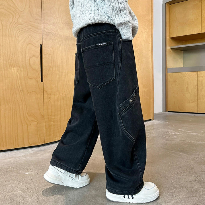 Unisex weite Cargo-Jeans mit kreativen Nähten Drune