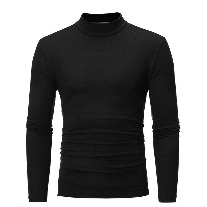 Herren Langarm T-Shirt mit stehendem Kragen und figurschmeichelndem Schnitt Drune