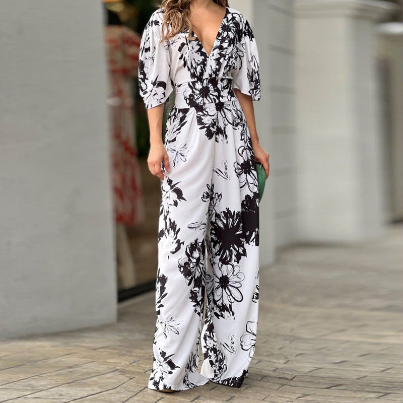Damen Eleganter Jumpsuit mit floralem Muster Drune