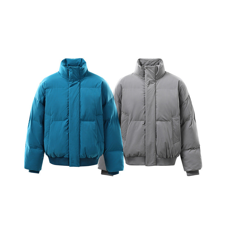 Unisex Kurz geschnittener Boxy-Pufferblouson mit hohem Stehkragen und innenliegendem Reißverschluss Drune
