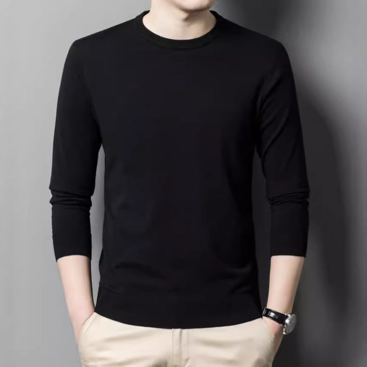 Herren Luxuriöser Rundhals Pullover aus feiner Merinowolle Drune