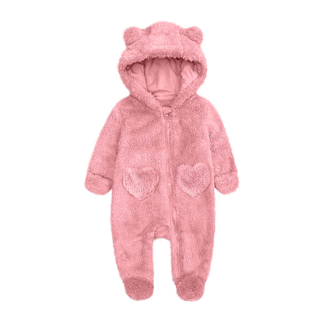 Unisex Fleeceoverall mit Kapuze und Herzaugen Drune