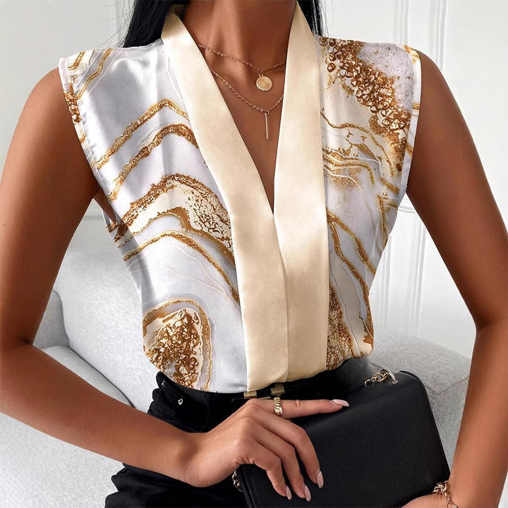 Damen Stilvolle Ärmellose Bluse Drune