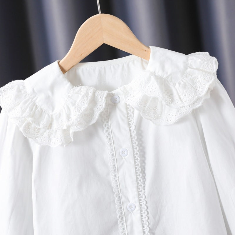 Damen Bluse mit Rüschendetails und romantischen Puffärmeln Drune