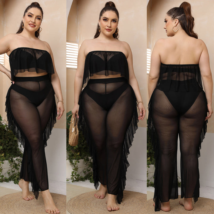 Damen eleganter Strand-Bikini-Set mit fransigen Akzenten Drune