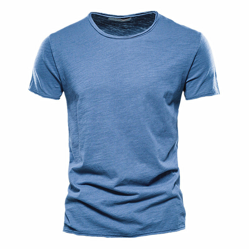 Herren nan leichtes Baumwollshirt mit Rundhalsausschnitt und schlanker Passform Drune