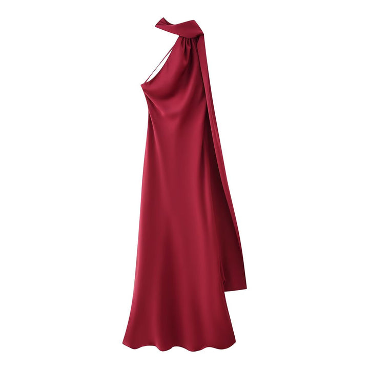 Femme Halter Neck Maxi Kleid mit seitlichem Schlitz Drune