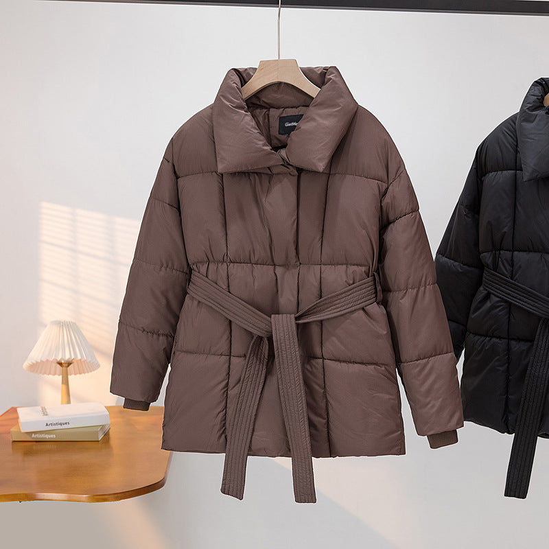 Damen Wattierte Jacke mit Gürtel und eleganter Kragenform Drune