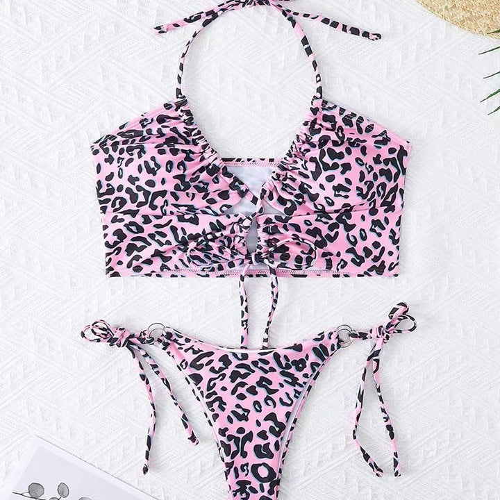 Damen Bikini-Set mit aufregendem Leopardenmuster und verstellbaren Trägern Drune